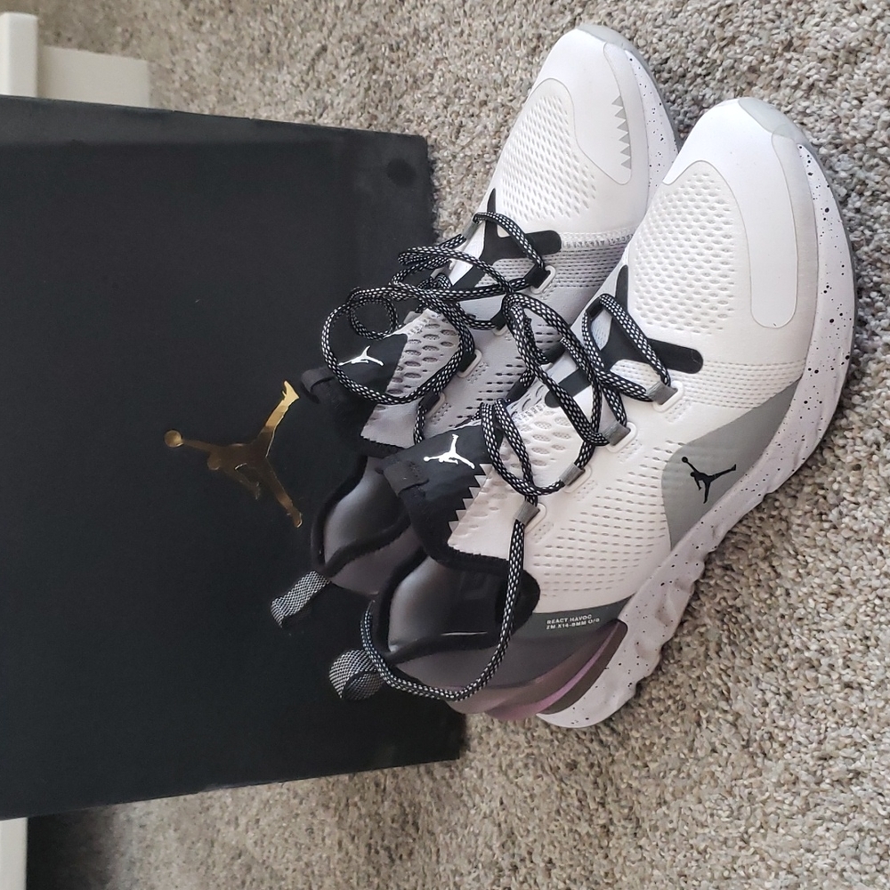 JORDAN React Havoc Men's Shoes Size 10 White/Black-Smoke Gray